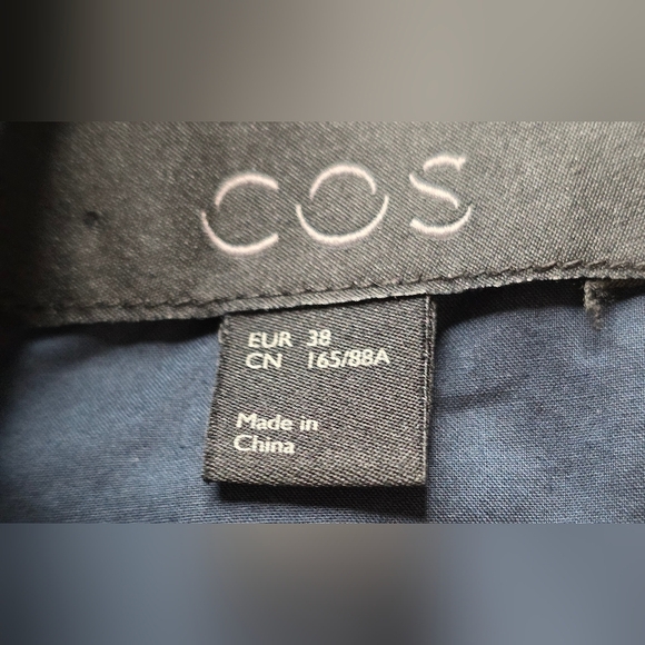 COS Sleeveless Cotton Dark Blue Dress, Small - Picture 9 of 10